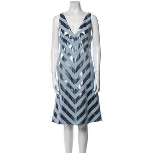 Jonathan Saunders Nicola Foil-Stripe Bias Dress